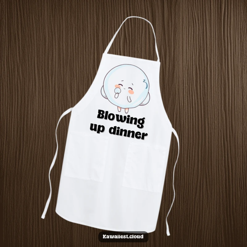Funny Cloud Apron: A humorous apron with a cloud blowing a giant bubble, perfect for adding playfulness to kitchen chores.