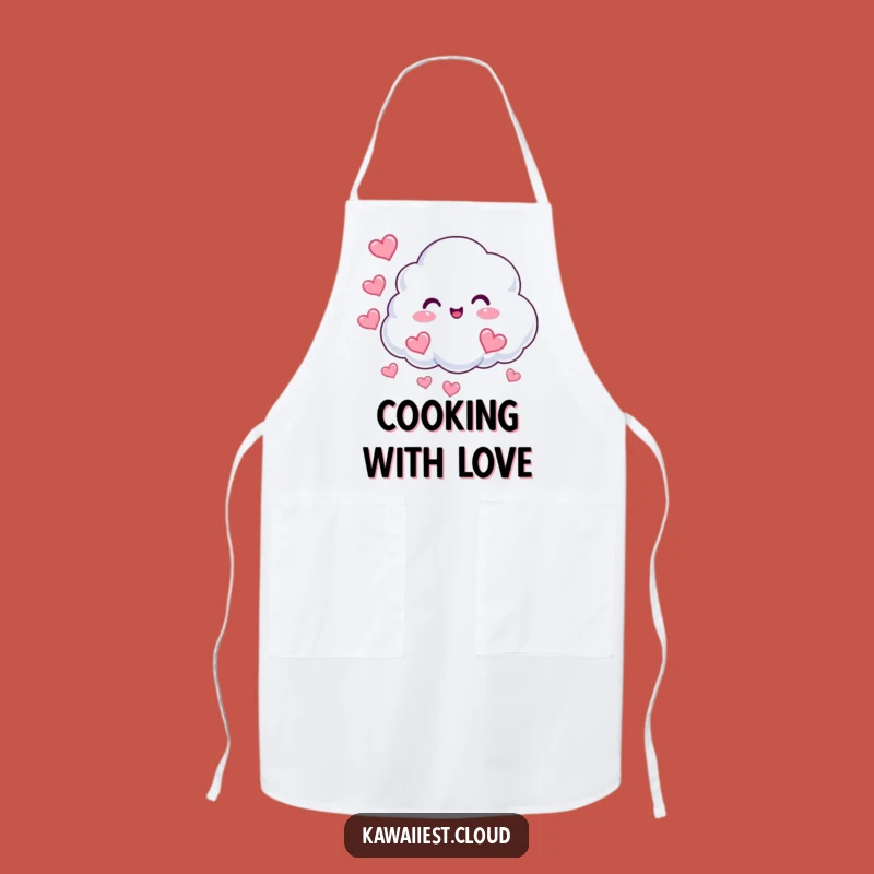 Funny Cloud Hearts Apron: Beaming Chef, Love in the Kitchen, Perfect Funny Gift