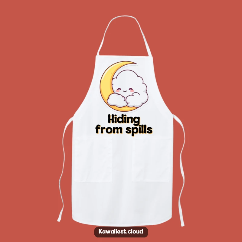 Funny Cloud Moon Apron - Mischievous Kitchen Wear for Starry Nights Gift