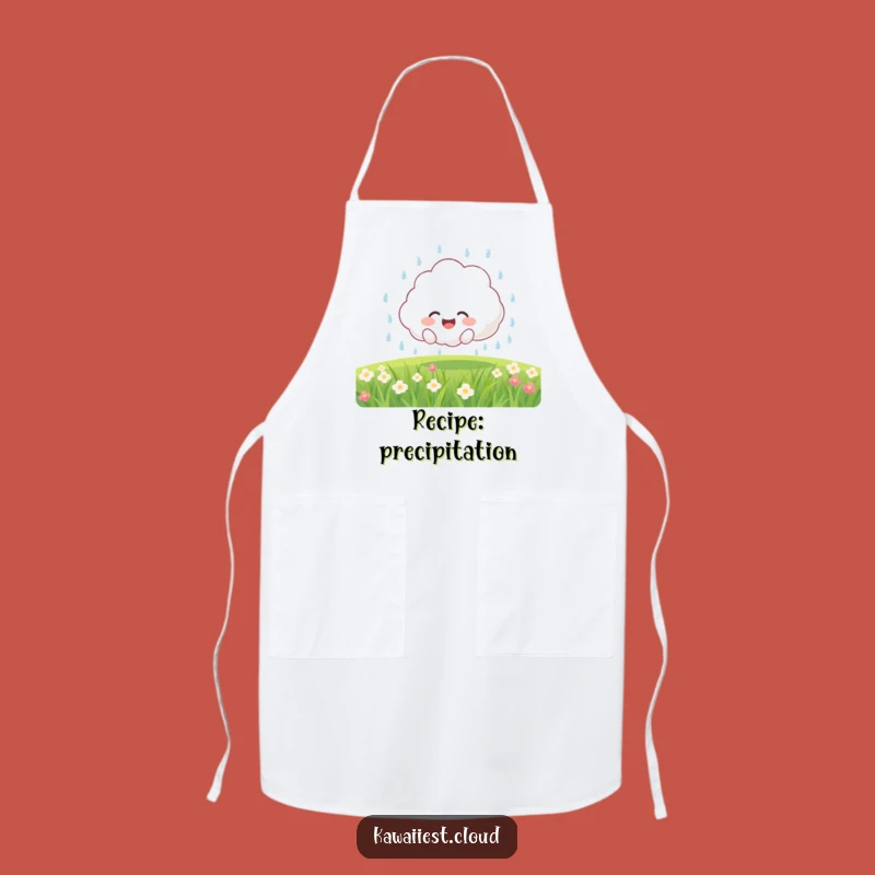 Funny Cloud Rain Apron: Joyful Character Showering Gentle Rain, Kitchen Gift