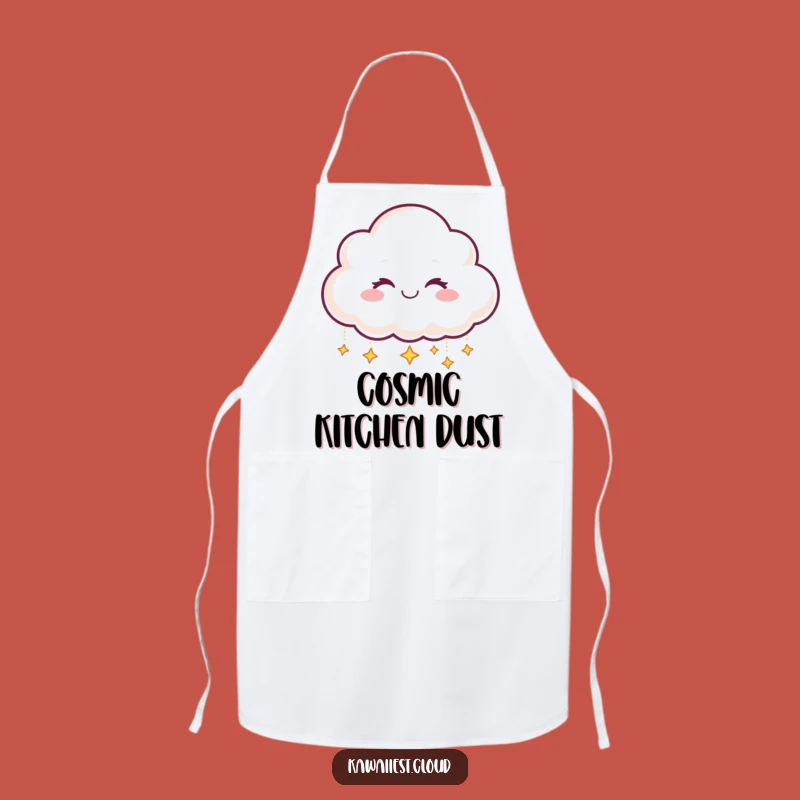 Funny Star Dropping Cloud Apron: Smiling Winking Character, Kitchen Gift