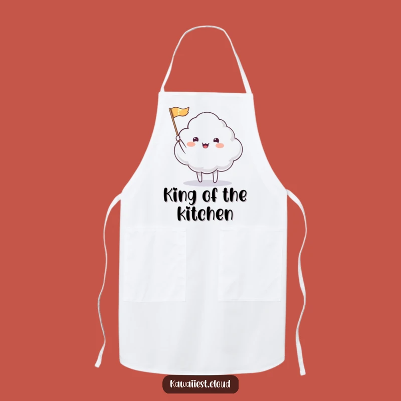 Funny Cloud Waving Flag Apron: Humorous Kitchen Wear with a Cheerful Greeting