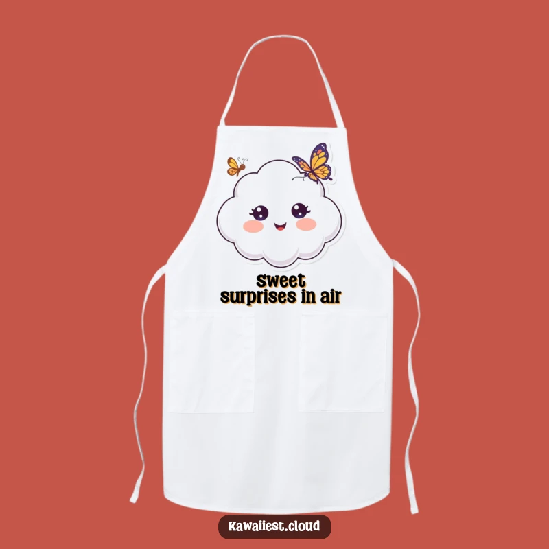 Funny Surprised Cloud Apron: Kitchen Whimsy, Butterfly Delight, Perfect Funny Gift for Cooks