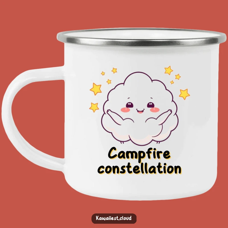 Funny Juggling Cloud Camping Mug: Starry Cup, Magical Humorous Gift for Outdoors
