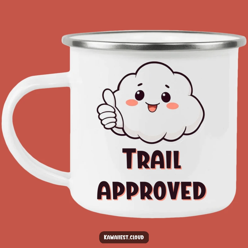 Durable Funny Cloud Thumbs Up Camping Mug: Positivity on the Go