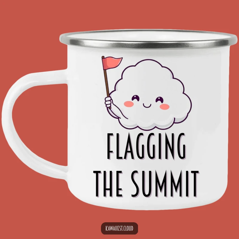 Funny Happy Cloud Camping Mug - Waves Adventure & Peace, Great Gift!