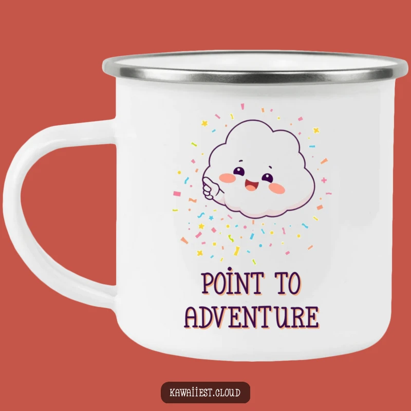 Funny Cloud Confetti Camping Mug: Adventure Fuel with Cheerful Vibes!