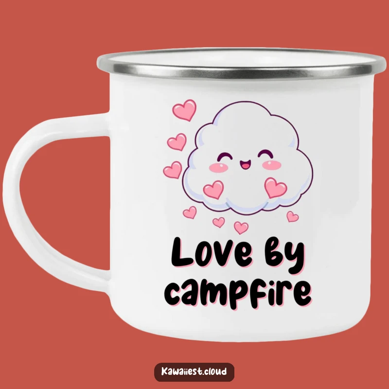 Funny Cloud Hearts Adventure Mug: Beaming Character, Love Outdoors, Perfect Funny Gift