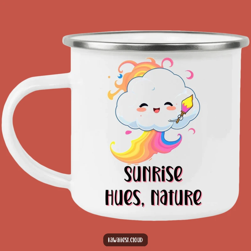 Funny Cloud Painter Camping Mug: Artful Sips for Outdoor Adventures
