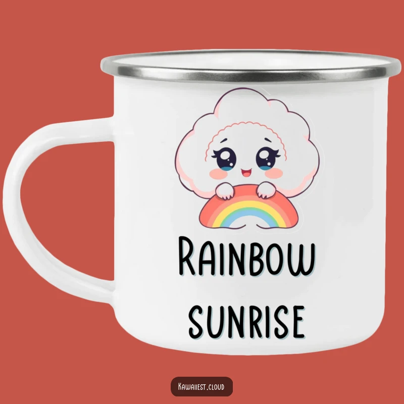 Funny Cloud Rainbow Camping Mug: Enjoy the View with Whimsical Delight