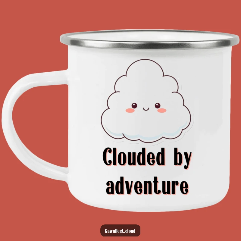 Funny Playful Cloud Camping Mug: Adventure Peek, Perfect Gift