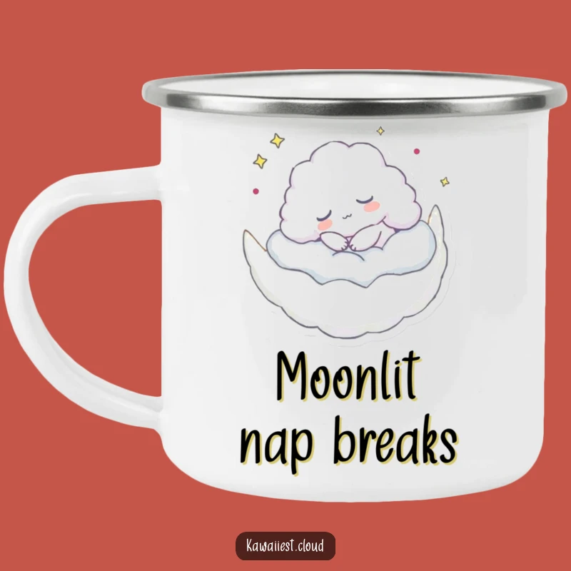 Funny Sleeping Cloud Camping Mug - Moon Naps & Outdoor Peace, Gift!