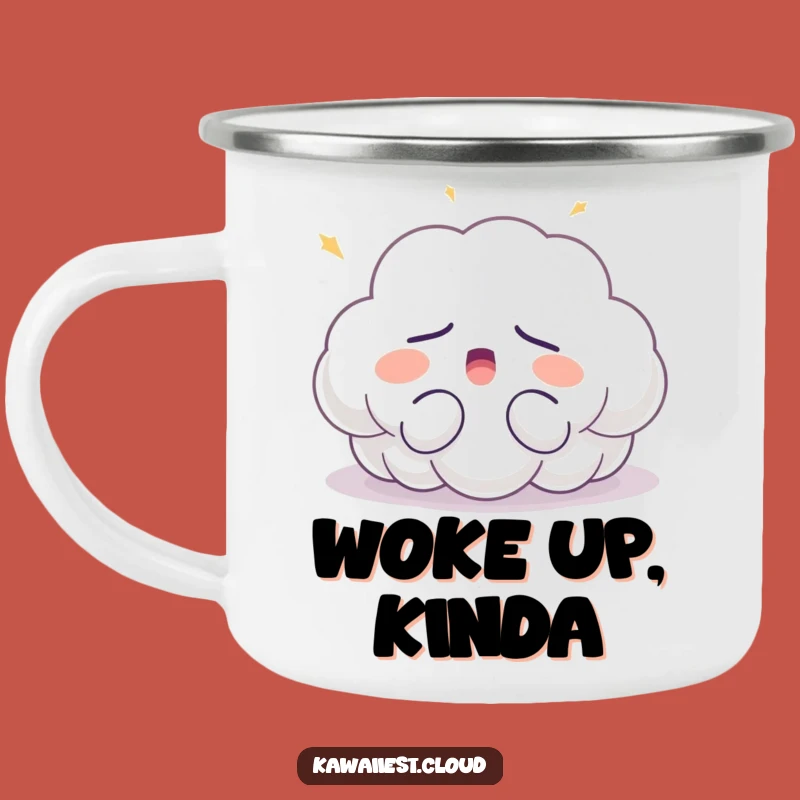 Funny Sleepy Cloud Yawn Camping Mug - Cozy Campfire Companion