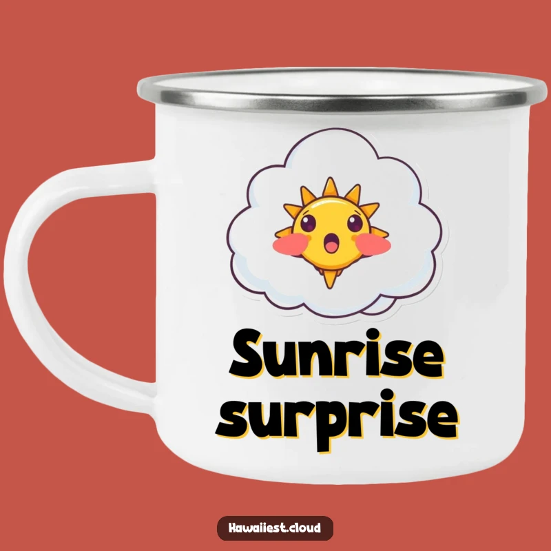 Funny Surprised Cloud Camping Mug - Outdoor Sunshine Drinkware, Perfect Gift