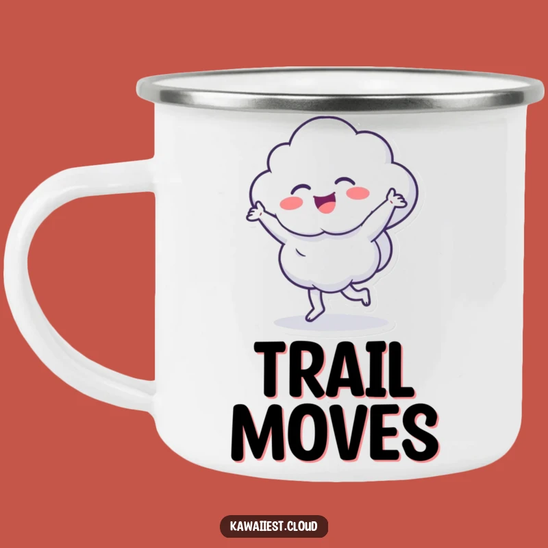 Funny Dancing Cloud Camping Mug: Durable & Energetic Character Cup, Great Humorous Gift