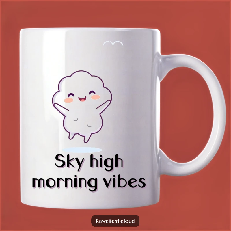Funny Dancing Cloud Mug: A Cheerful Character Doing a Happy Dance, Perfect Humorous Gift