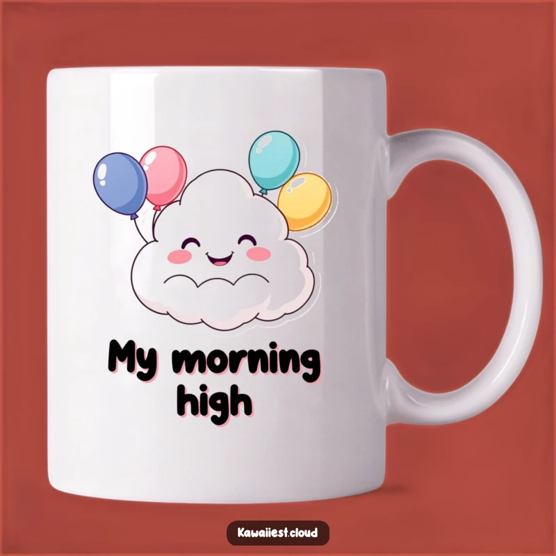 Funny Happy Cloud With Balloons Mug: A Cheerful Gift for Cloud Lovers