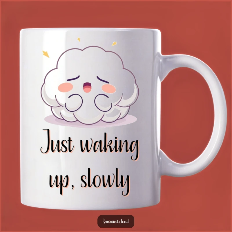 Funny Sleepy Cloud Yawn Mug - Cozy Morning Coffee Gift for Cloud Lovers