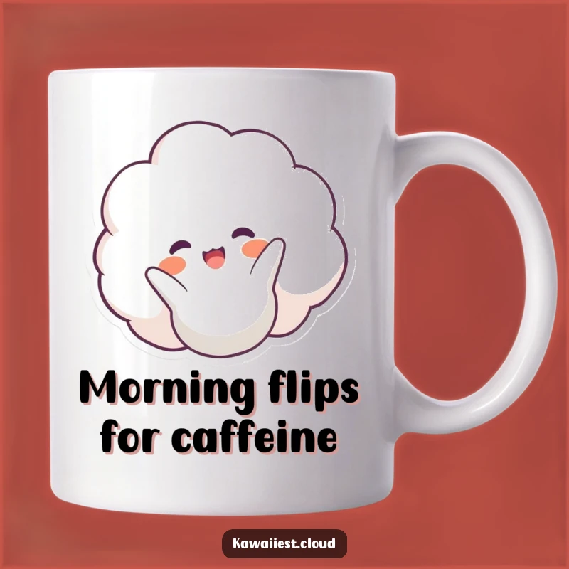 Funny Happy Cloud Somersault Mug - Joyful Character Gift for Cheer