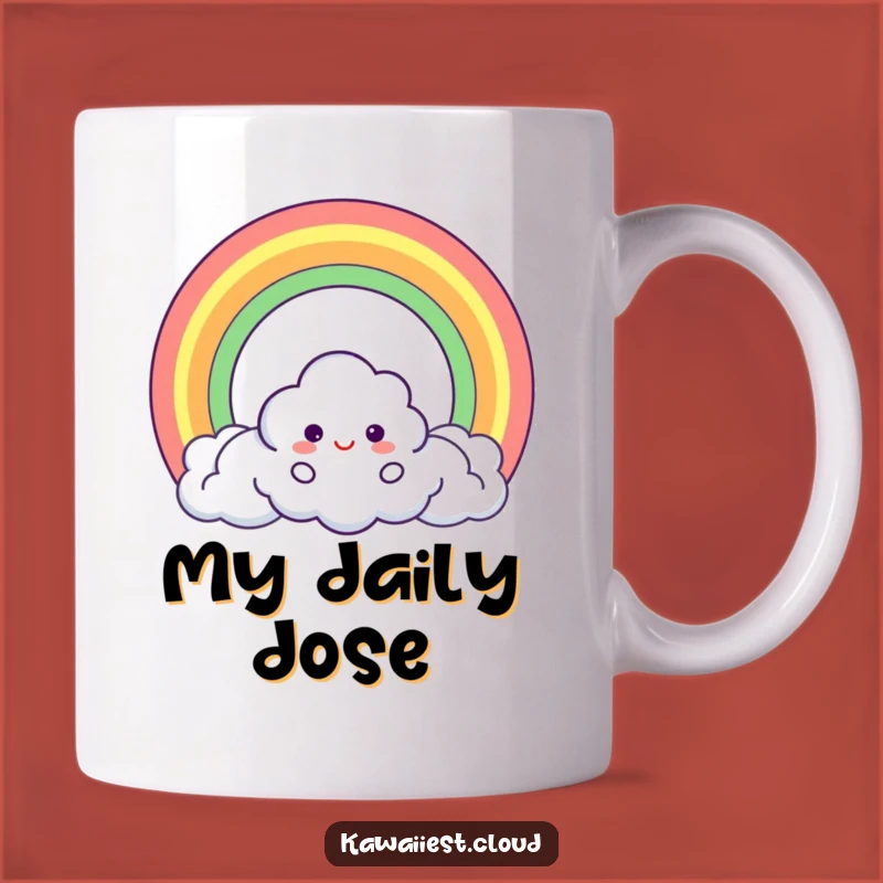 Funny Cloud Rainbow Mug: Magical Circle Art Gift for Dreamers