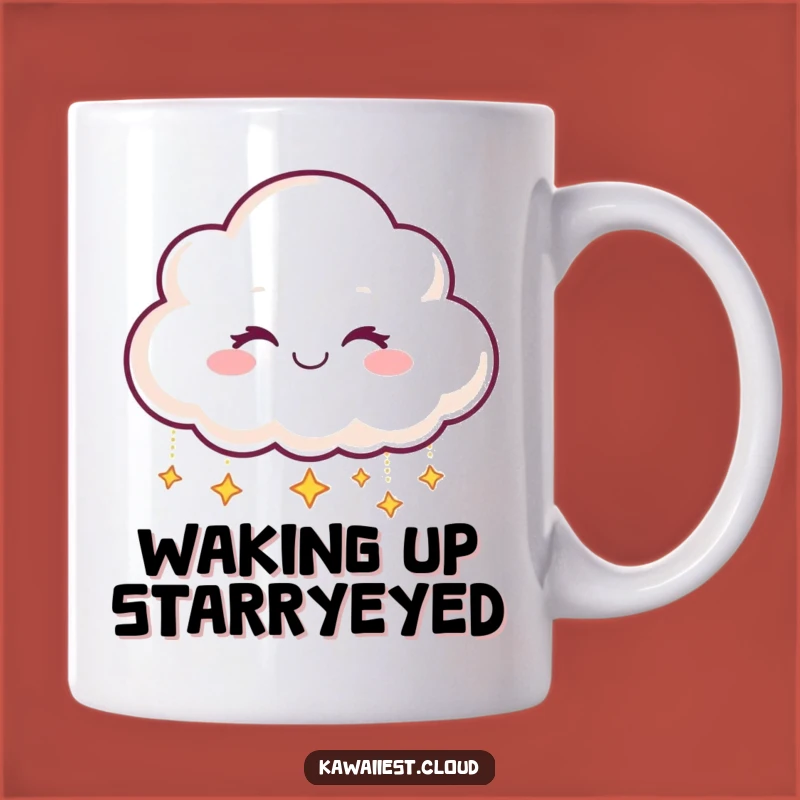 Funny Star Dropping Cloud Mug: Smiling Winking Character, Perfect Funny Gift