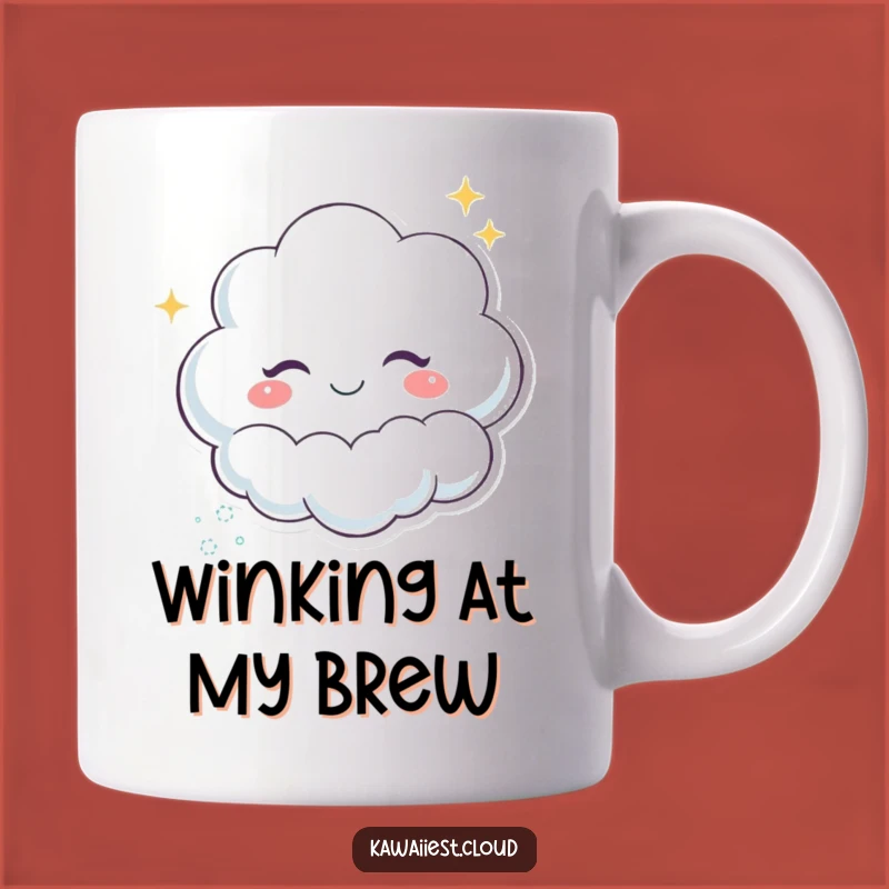 Funny Winking Cloud Mug: Sparkle Trail, Playful Wink Gift