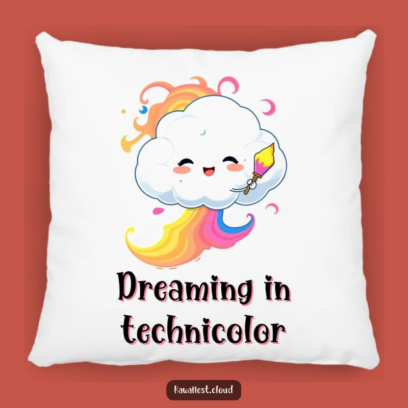 Funny Cloud Painter Pillow: Artistic Comfort for Cozy Spaces