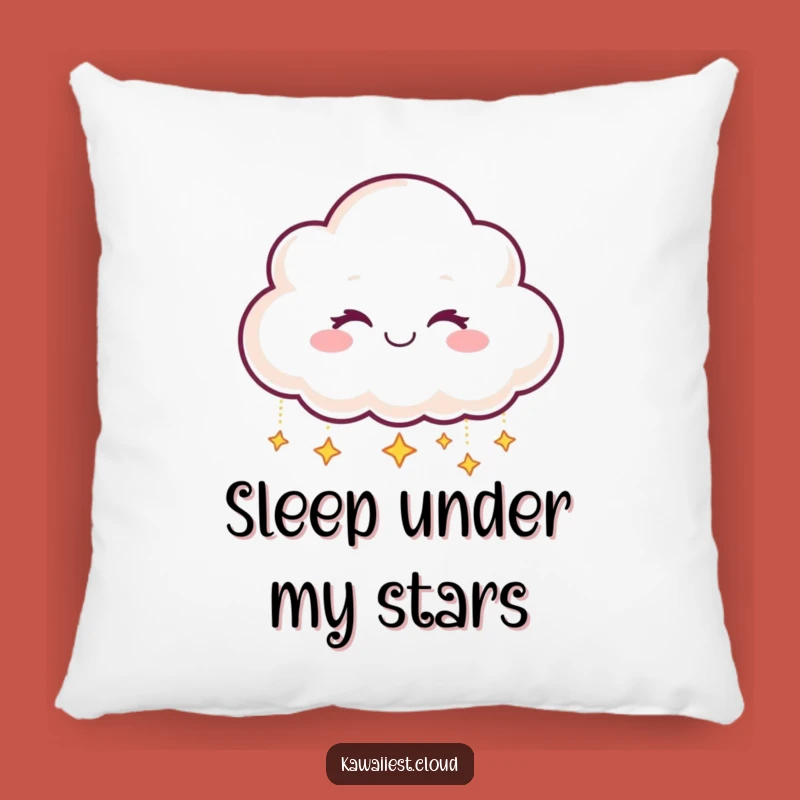 Funny Star Dropping Cloud Pillow: Smiling Winking Character, Cozy Comfort Gift