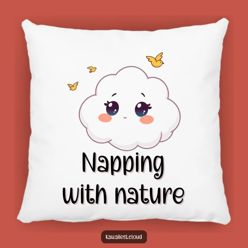 Funny Bird Watching Cloud Pillow: Wide Eyes, Cozy Decor, Cozy Humorous Gift