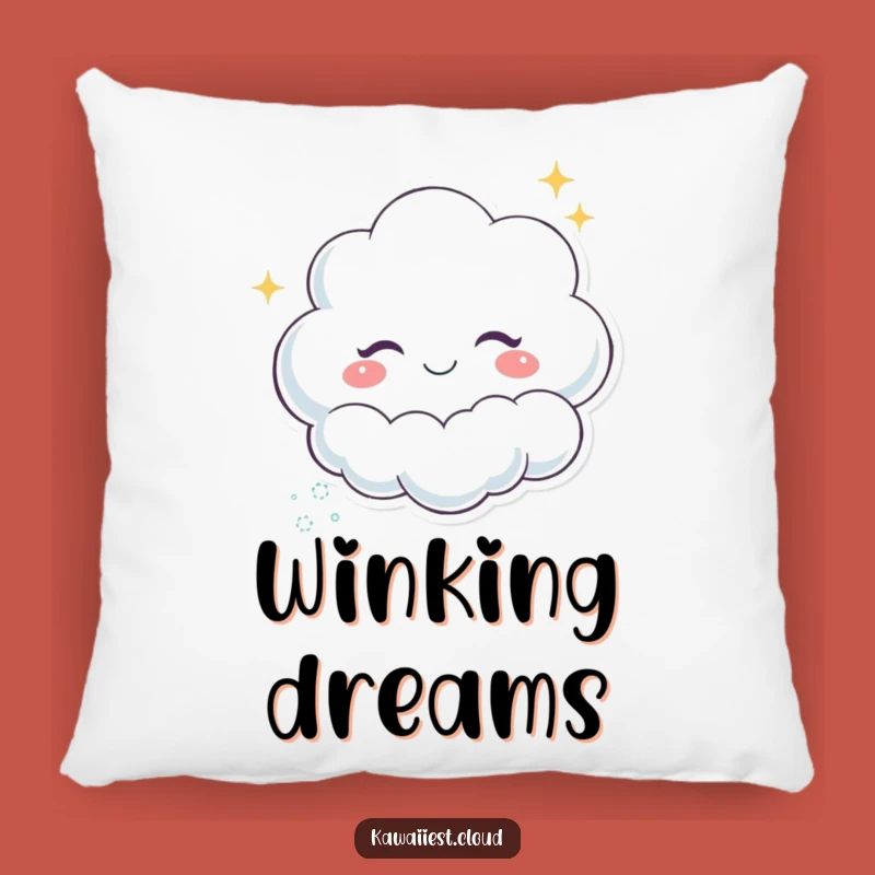 Funny Winking Cloud Pillow: Sparkle Comfort, Playful Wink Decor