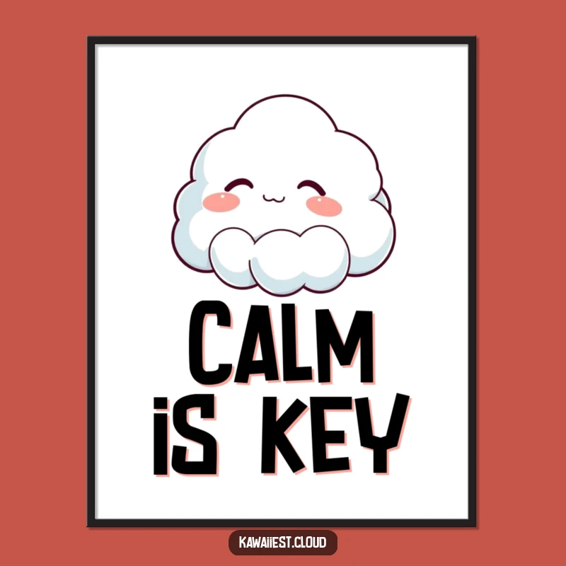 Funny Cloud Sigh Digital Art: Printable Character Decor for Peaceful Homes