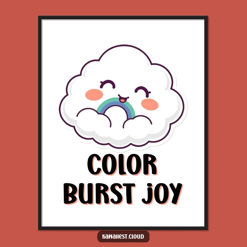 Printable Funny Cloud Rainbow Surprise Art: Instant Joy for Your Walls