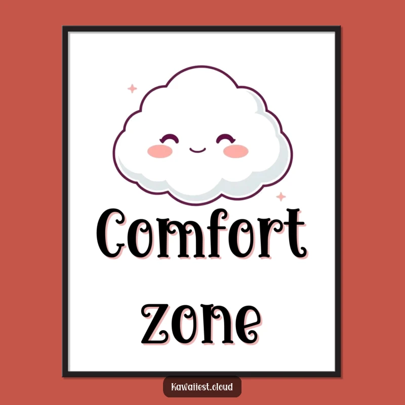 Funny Cloud Comfort Digital Art: Printable Character Decor for Gentle Homes