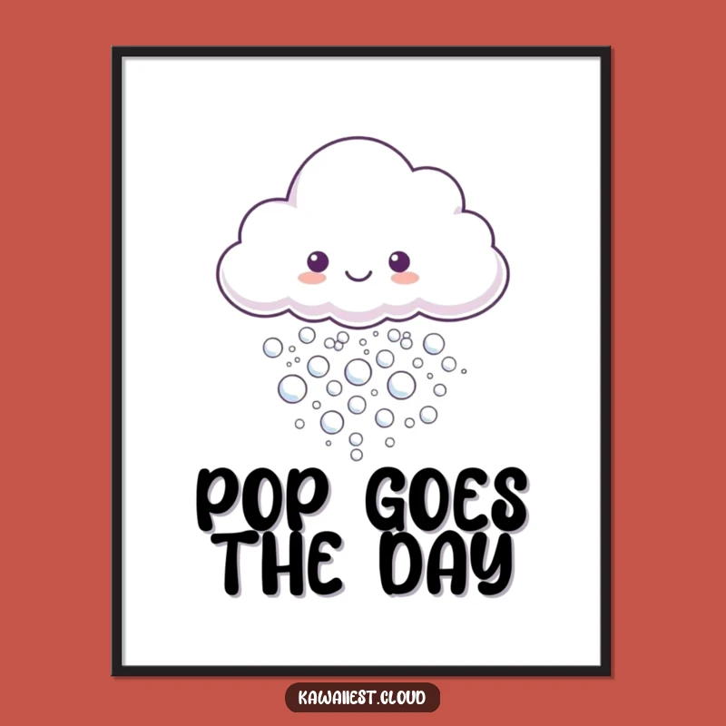 Funny Bubble Cloud Digital Art: Shimmering Bubbles, Instant Whimsy, High-Quality Funny Gift Download