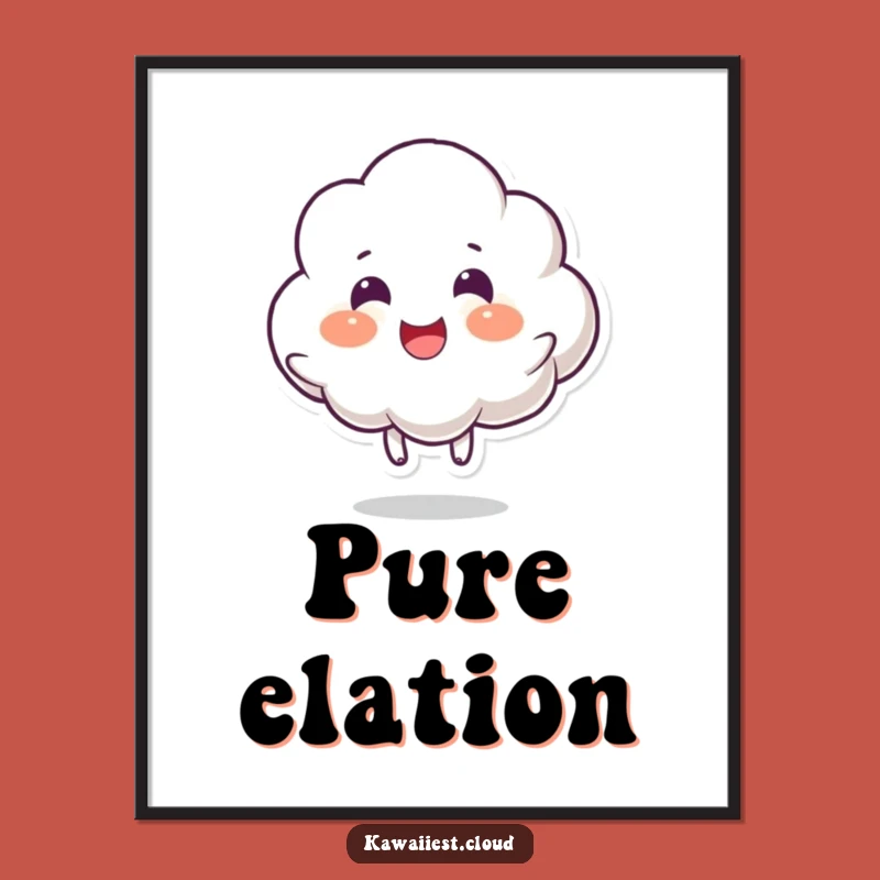 Funny Cloud Bounce Digital Art: Printable Character Decor for Cheerful Homes