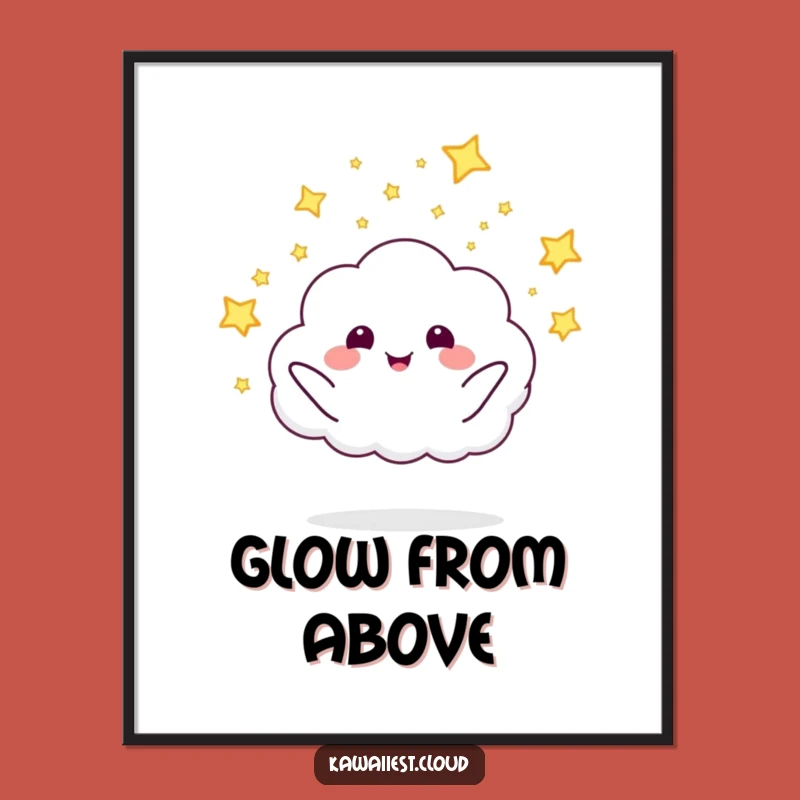 Funny Cloud Firefly Digital Art: Whimsical Character Printable