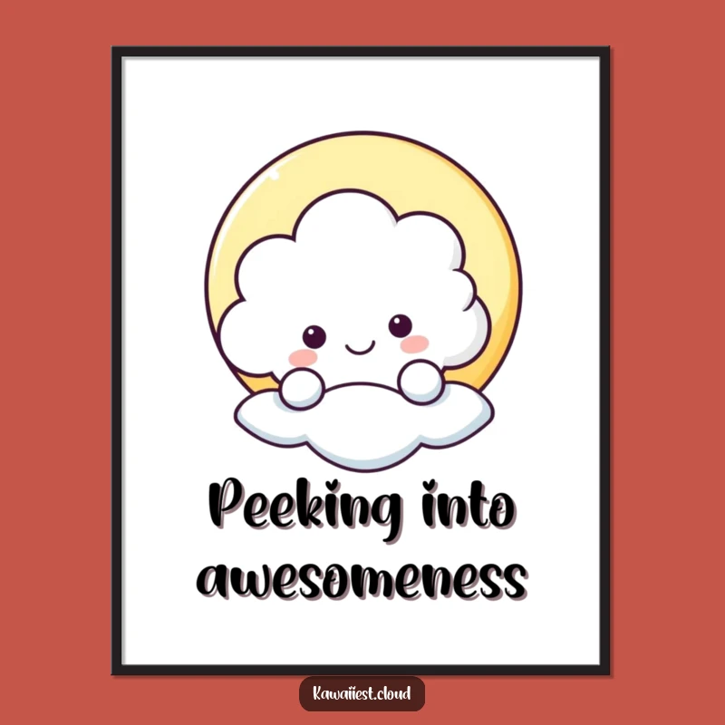 Funny Cloud Peeking Digital Art - Cheerful Decor & Humorous Gift Download!