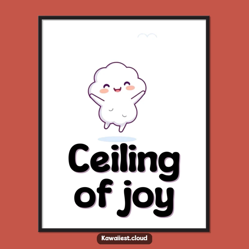 Funny Dancing Cloud Digital Art: Cheerful Character Sky Dance Print, Instant Humorous Gift