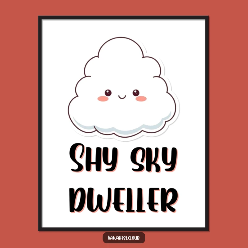 Funny Playful Cloud Digital Art: Peek-a-Boo Decor, Perfect Gift