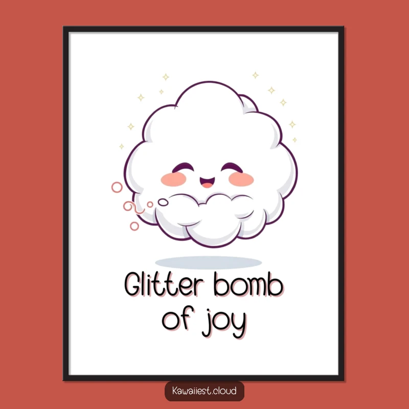 Funny Giggling Cloud Digital Art - Sprays Magic & Humor, Gift Download!