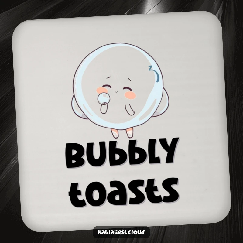 Funny Cloud Coaster: A coaster featuring a cloud blowing a giant bubble, perfect for protecting surfaces with a playful touch.