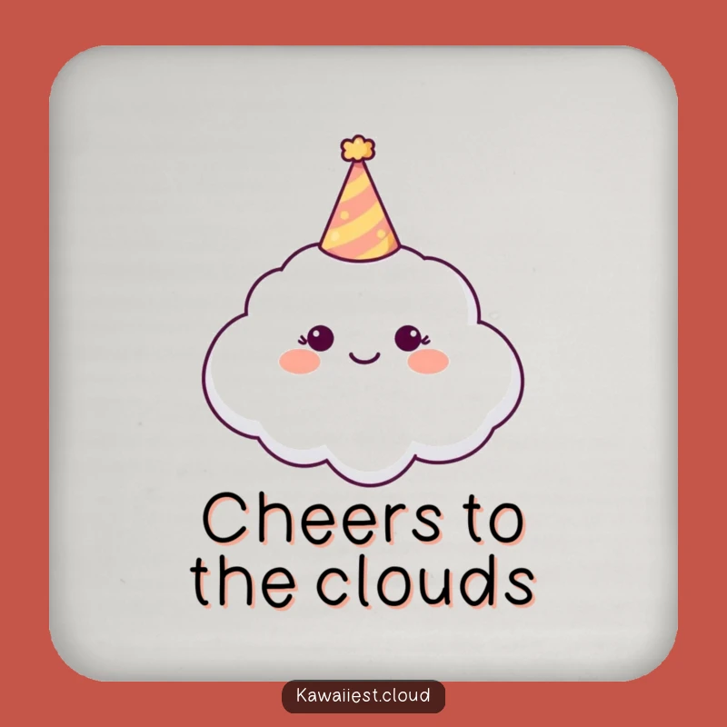 Funny Party Cloud Drink Coaster: Protect Surfaces, Festive Art, Perfect Funny Gift Set