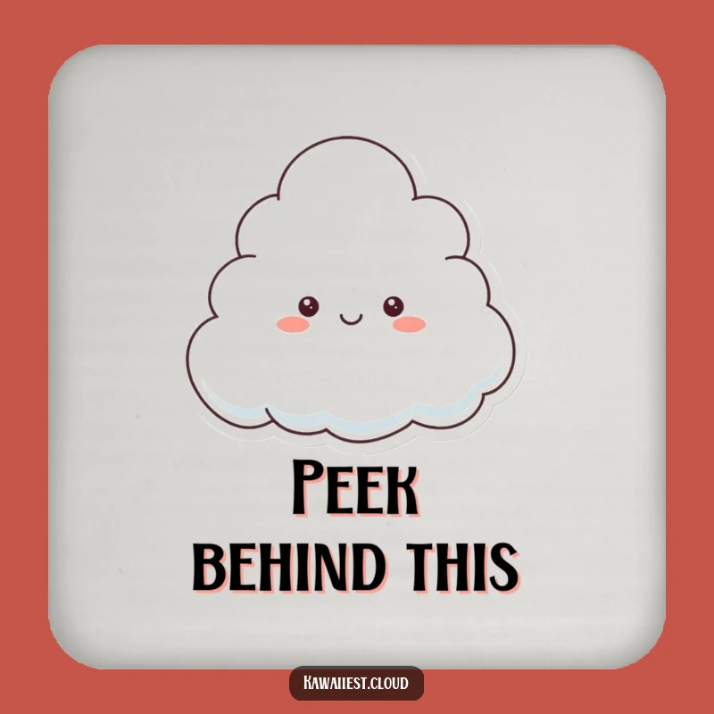 Funny Playful Cloud Coaster: Peek-a-Boo Charm, Perfect Gift