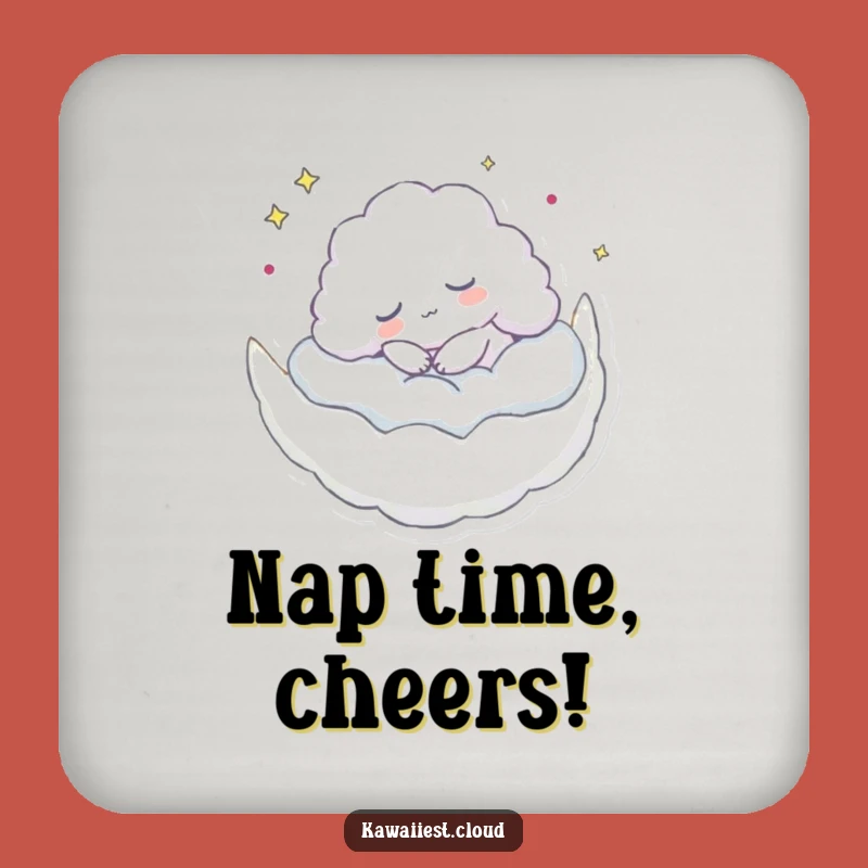 Funny Sleeping Cloud Drink Coaster - Moon Comfort & Fun Gift!
