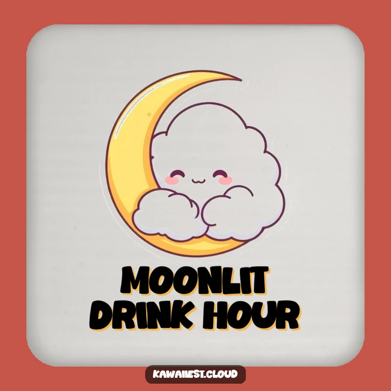 Funny Cloud Moon Coaster Set - Protect Surfaces with Celestial Charm Gift