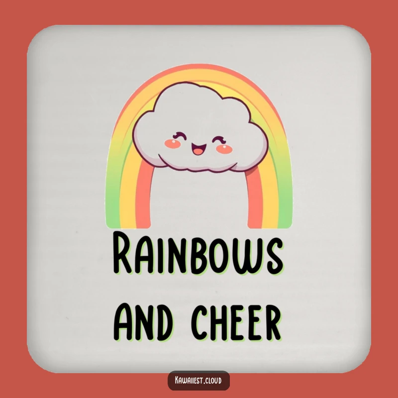 Funny Rainbow Cloud Coaster: Delighted Character Creating Arch, Home Decor Gift