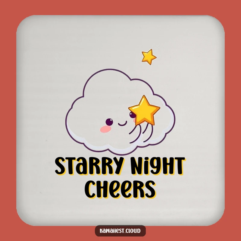 Funny Cloud Tossing Star Drink Coaster: Protect Surfaces with Celestial Charm