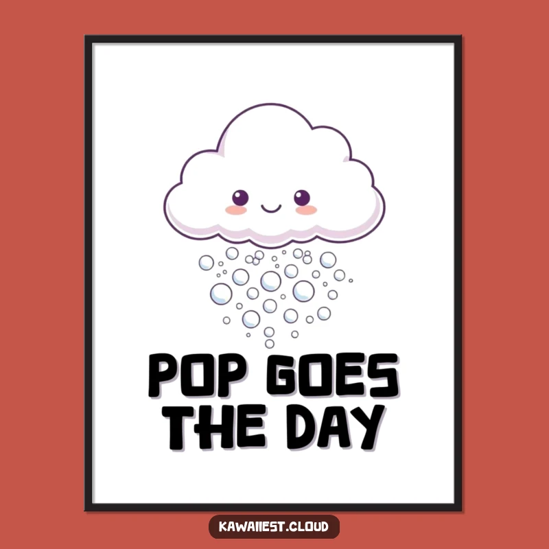 Funny Bubble Cloud Poster: Shimmering Art, Joyful Bubbles, Whimsical Wall Decor, Perfect Funny Gift