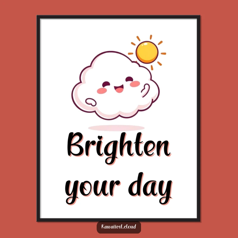 Funny Cloud Spinning Sun Poster: Celestial Wall Art, Perfect Whimsical Decor