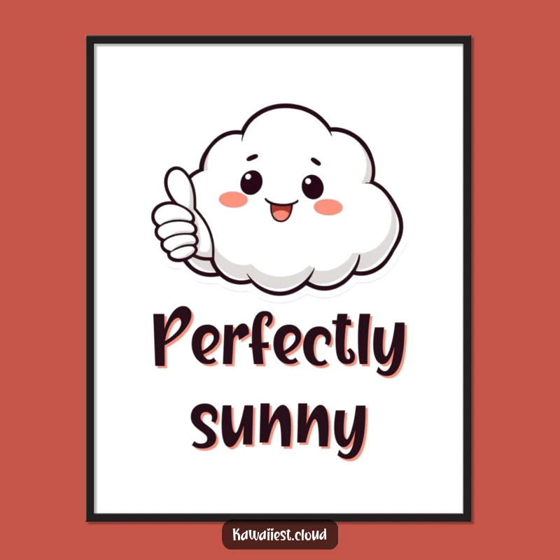 Funny Cloud Thumbs Up Poster: Positive Art for Your Walls